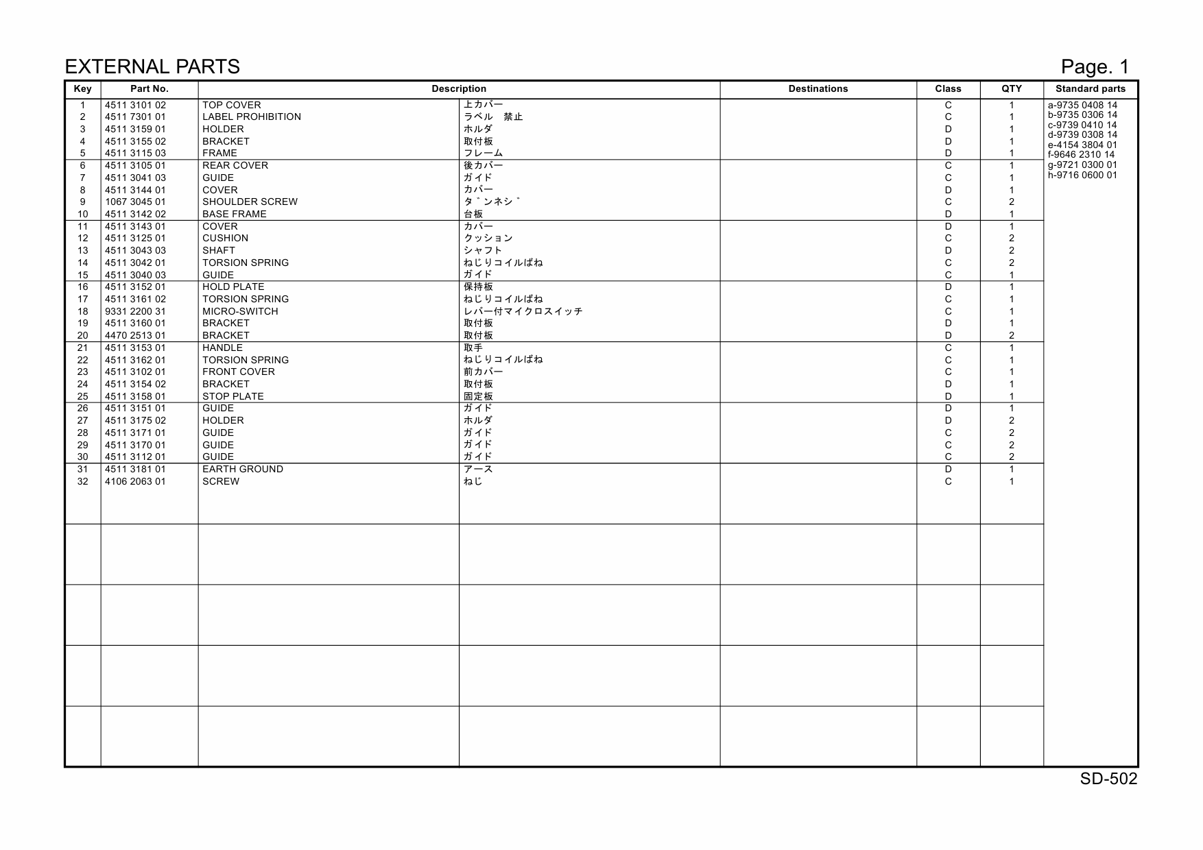 Konica-Minolta Options SD-502 4511811 Parts Manual-3